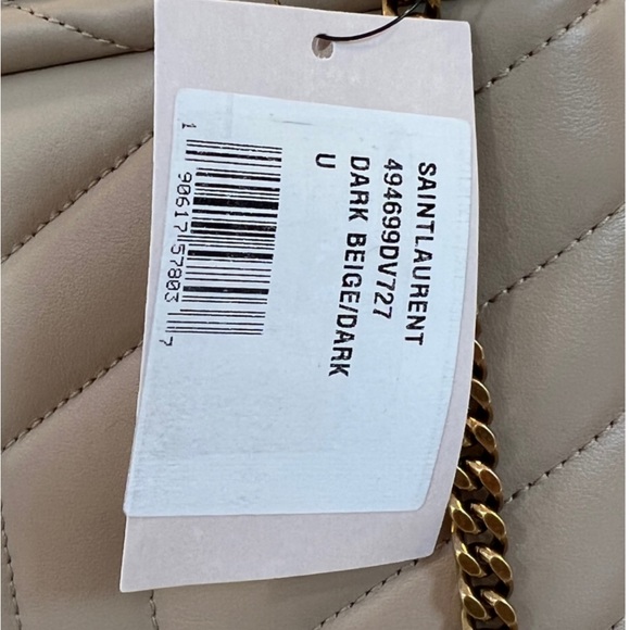 SAINT LAURENT Monogram Loulou Quilted Small Beige Leather Shoulder Bag - Picture 11 of 13